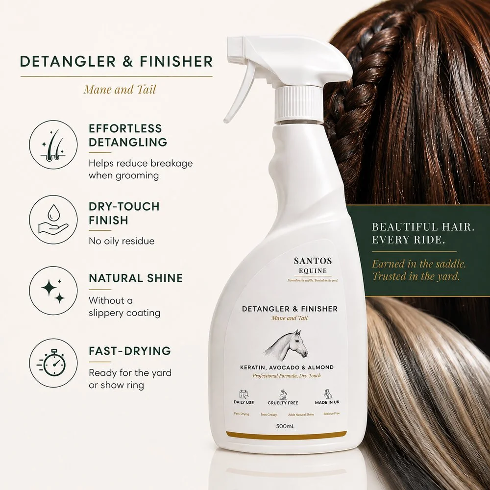 Detangler & Finisher key benefits: effortless detangling, dry-touch finish, natural shine, fast-drying