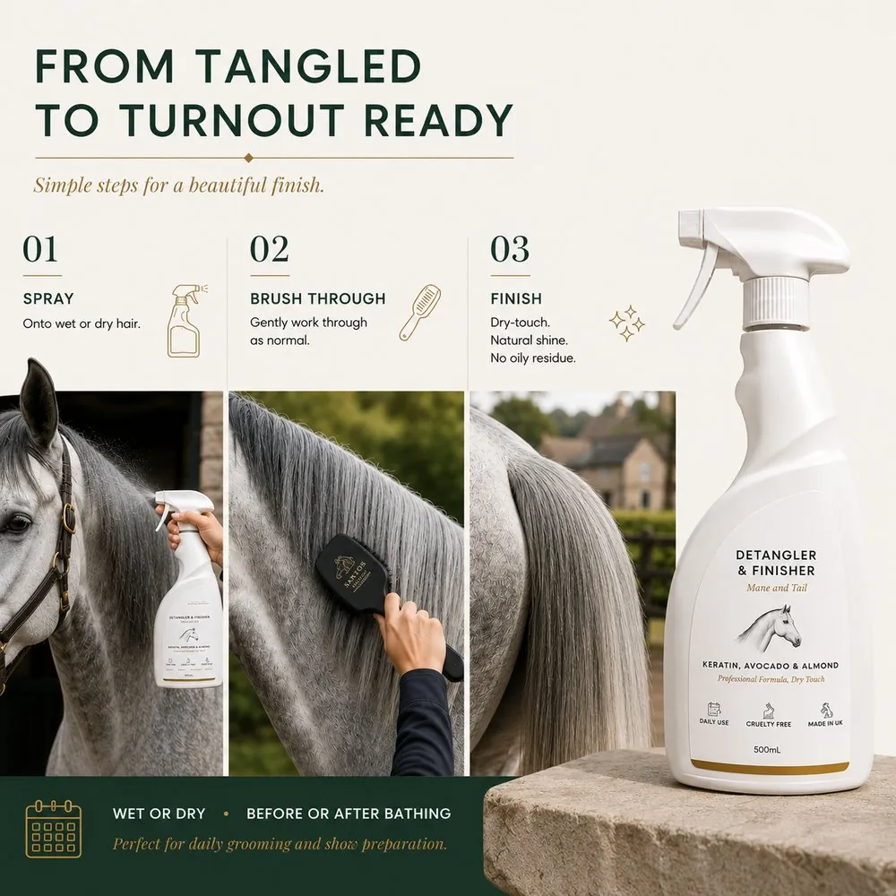 How to use the Detangler & Finisher: spray, brush through, finish