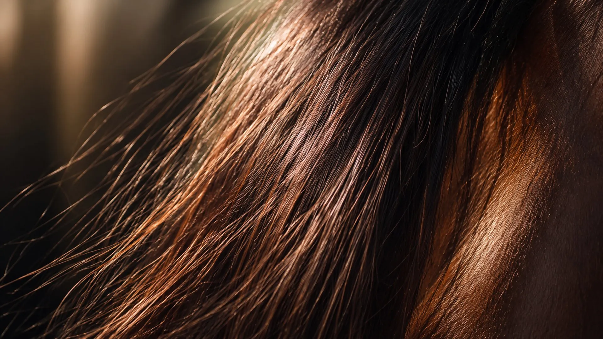Close detail of a horse's mane